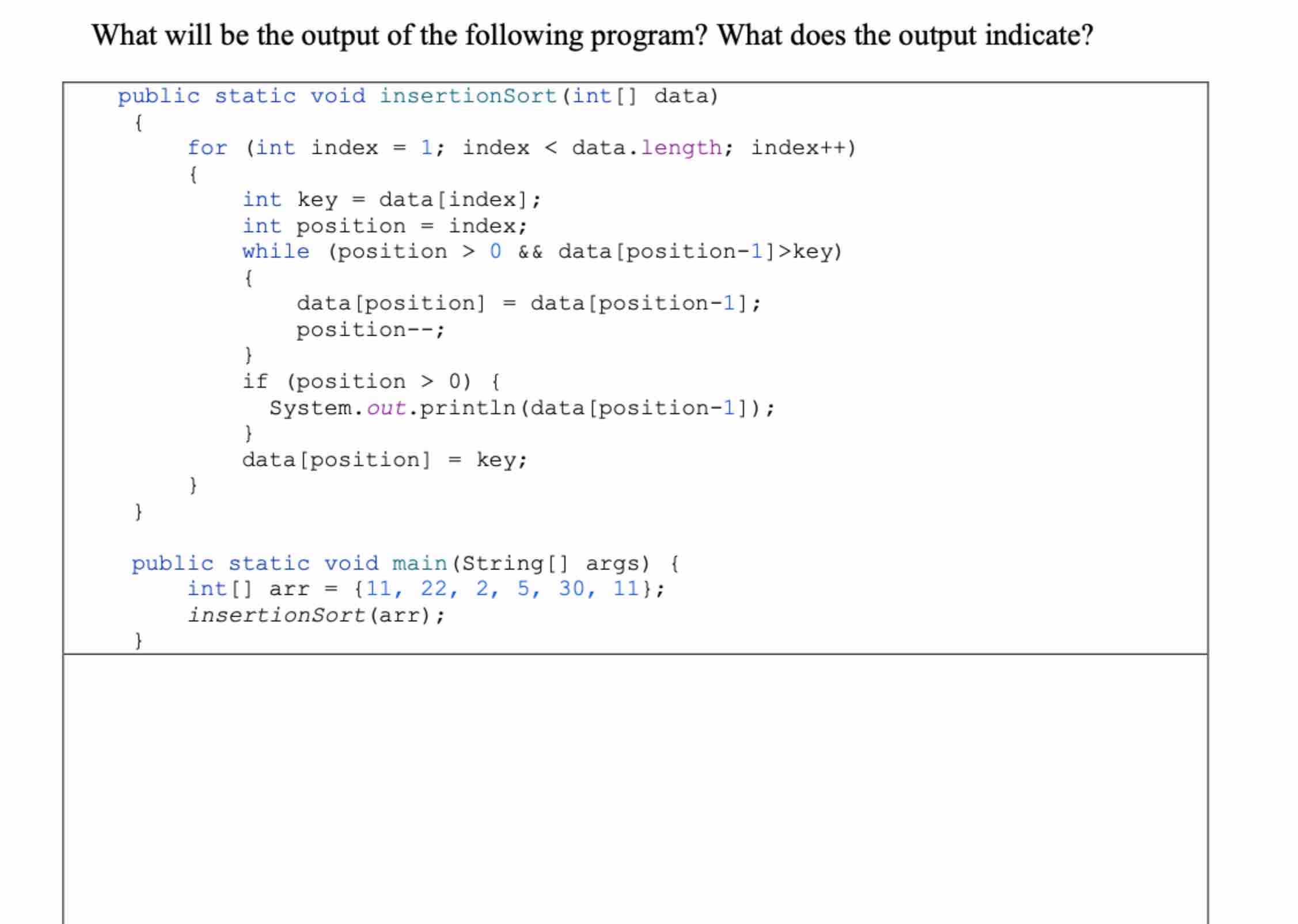 What will be the output of the following program?