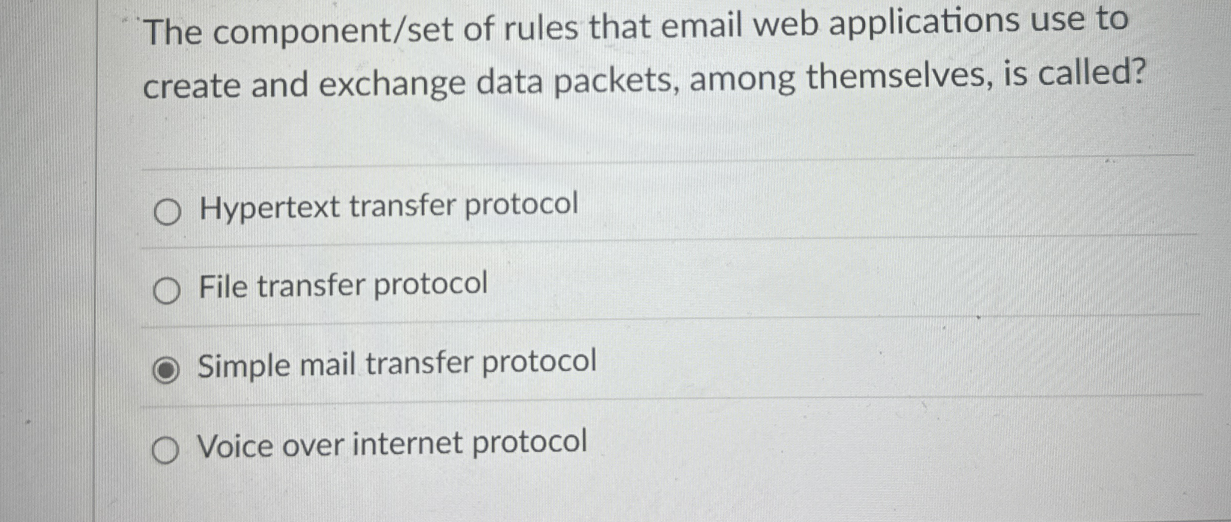 The component / set of rules that email web