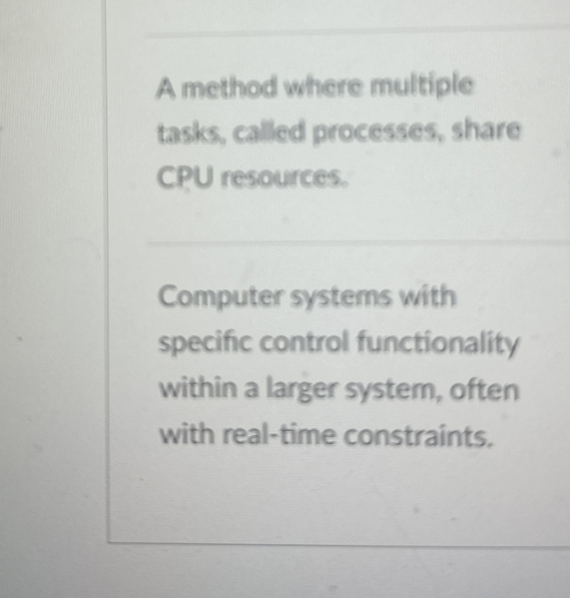 A method where multiple tasks, called processes,