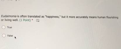 Eudaimonia is often translated as "happiness,"
