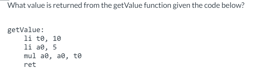 What value is returned from the get Value