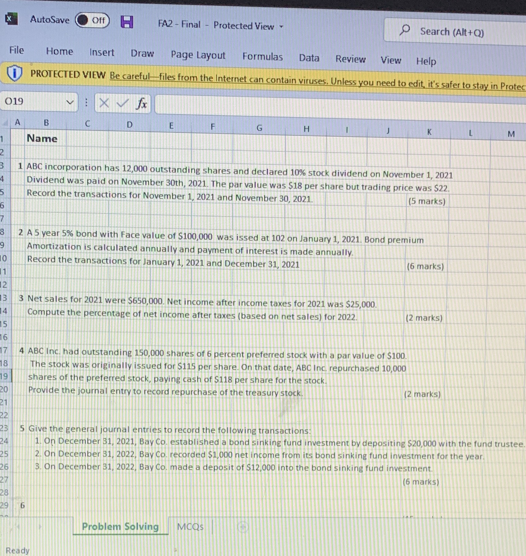 AutoSave ( Off H FA2 - Final - Protected View