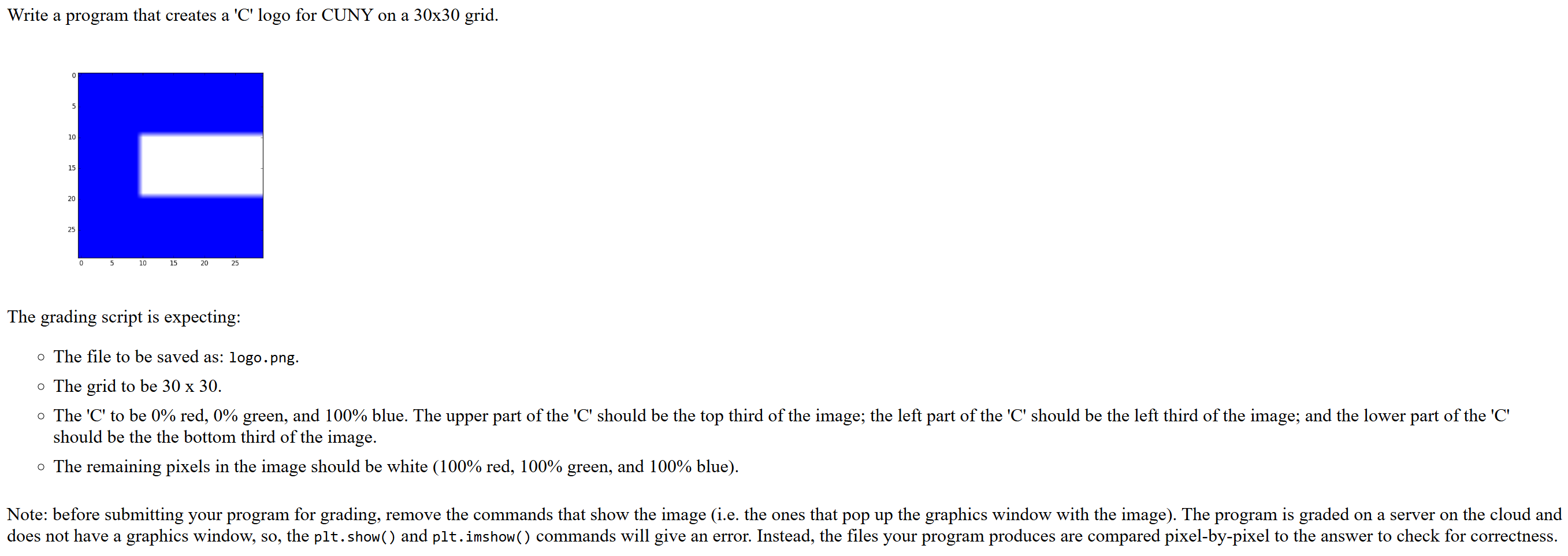 USE THE PYTHON LANGUAGE FOR THIS The grid to be 3