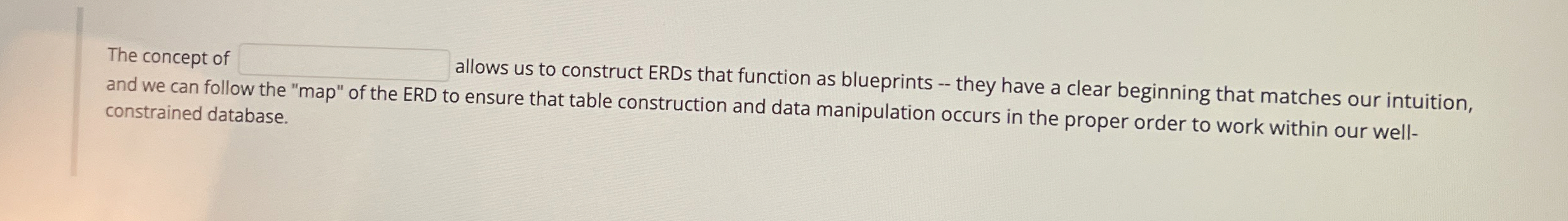 The concept of allows us to construct ERDs that