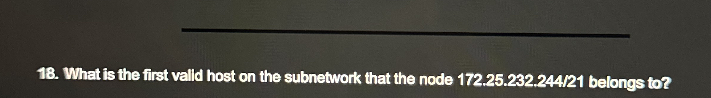 What is the first valid host on the subnetwork