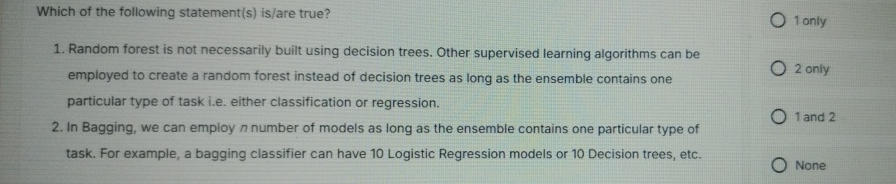 Which of the following statement ( s ) is / are