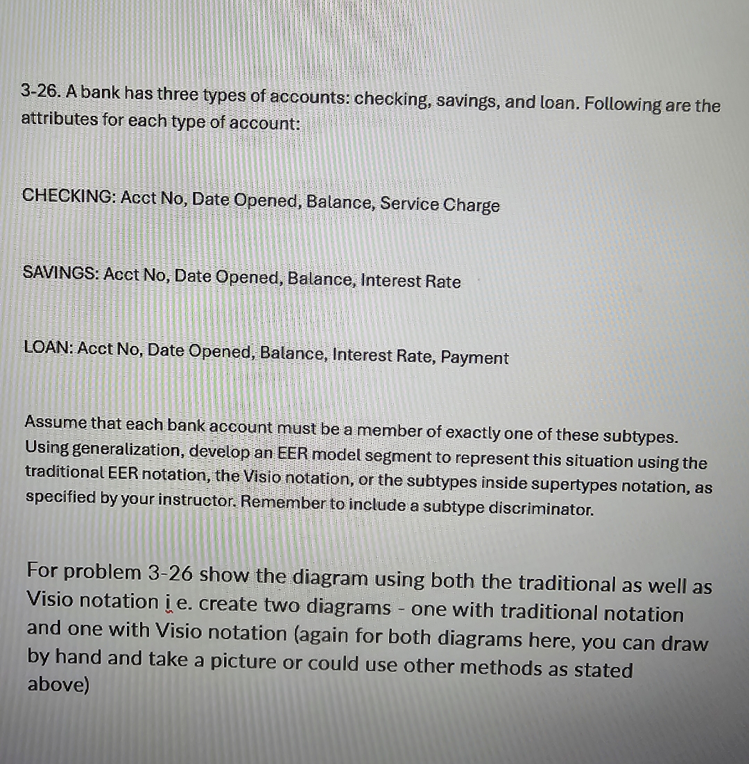 3 - 2 6 . A bank has three types of accounts: