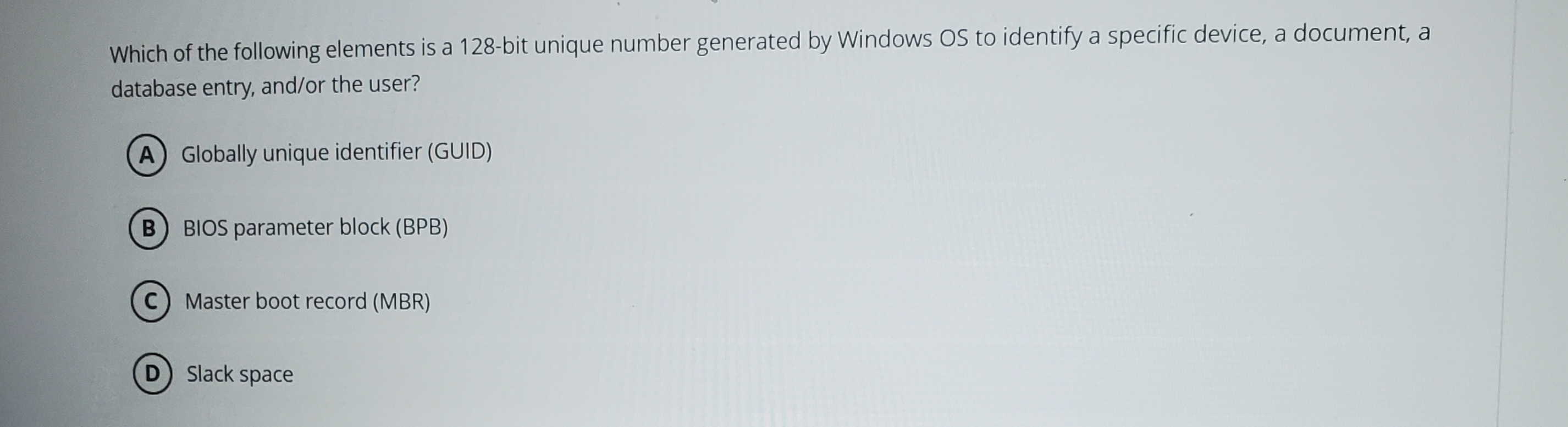 Which of the following elements is a 1 2 8 - bit