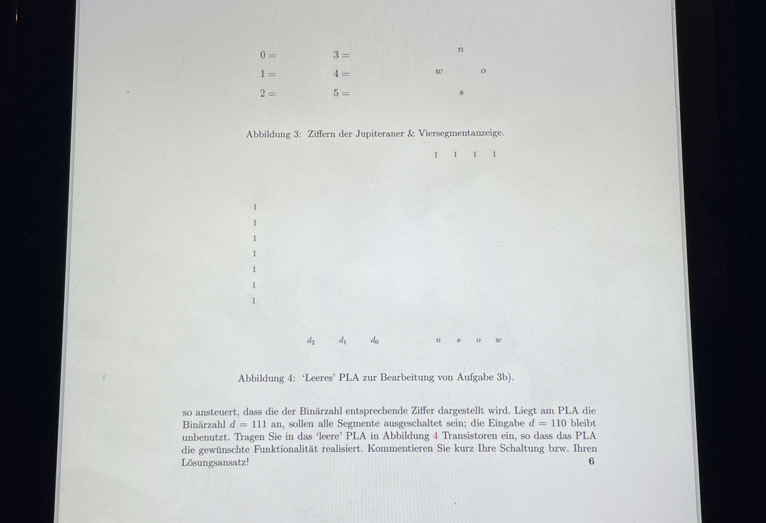 a ) Betrachten Sie das PLA in der folgenden