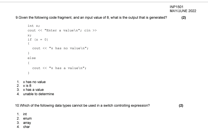 INP 1 5 0 1 MAYIJUNE 2 0 2 2 9 . Given the