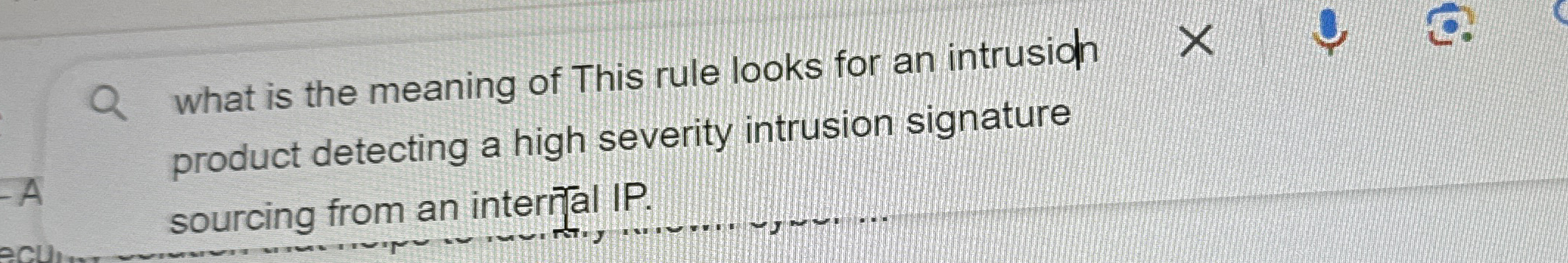 What is the meaning of "this rule looks for an