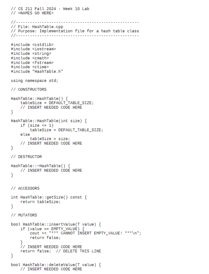 Fill C + + code please This lab is to practice