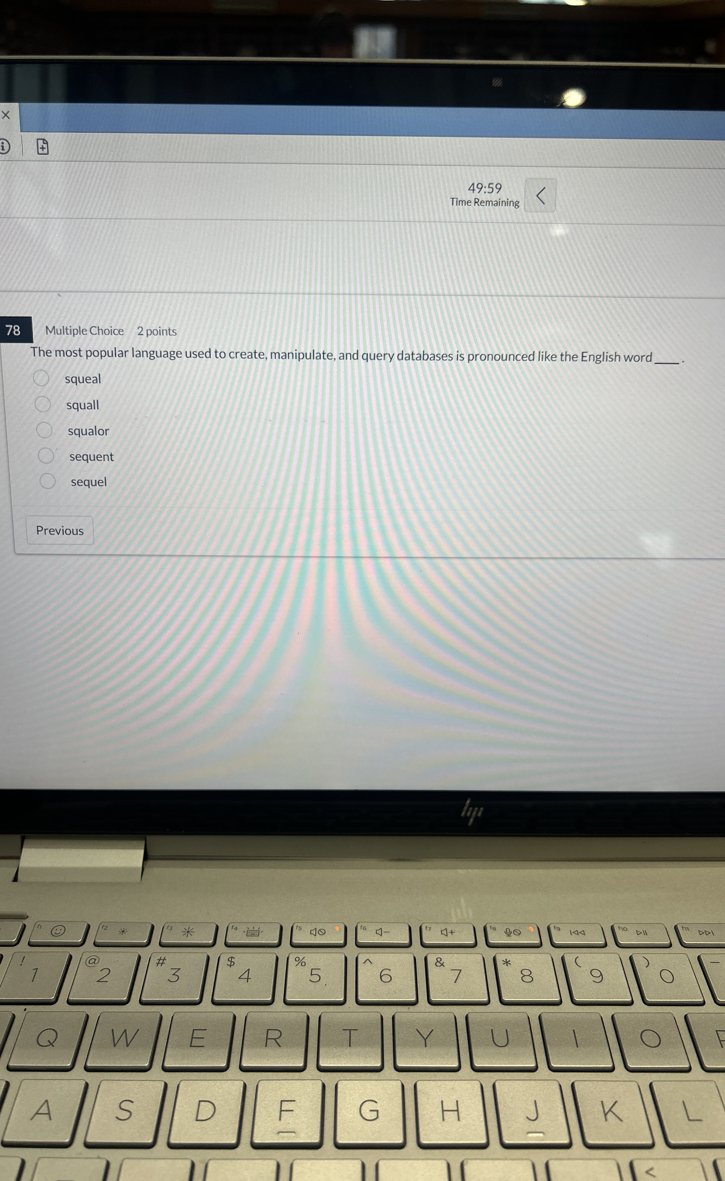 W 5 1 : 1 5 Time Remain 7 7 Multiple Choice 2