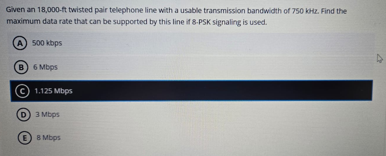 Given an 1 8 , 0 0 0 - ft twisted pair telephone
