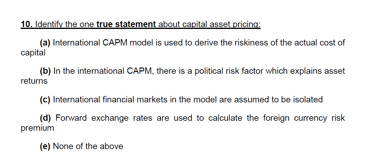 answer these MCQ 10. Identify the one true