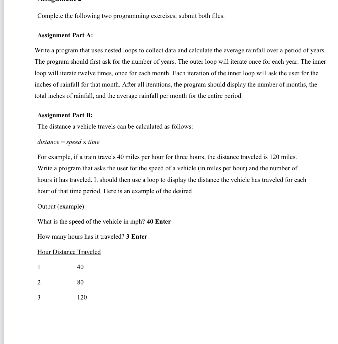 Complete the following two programming exercises;