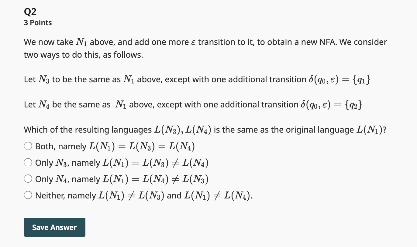 Q 2 3 Points We now take N 1 above, and add one