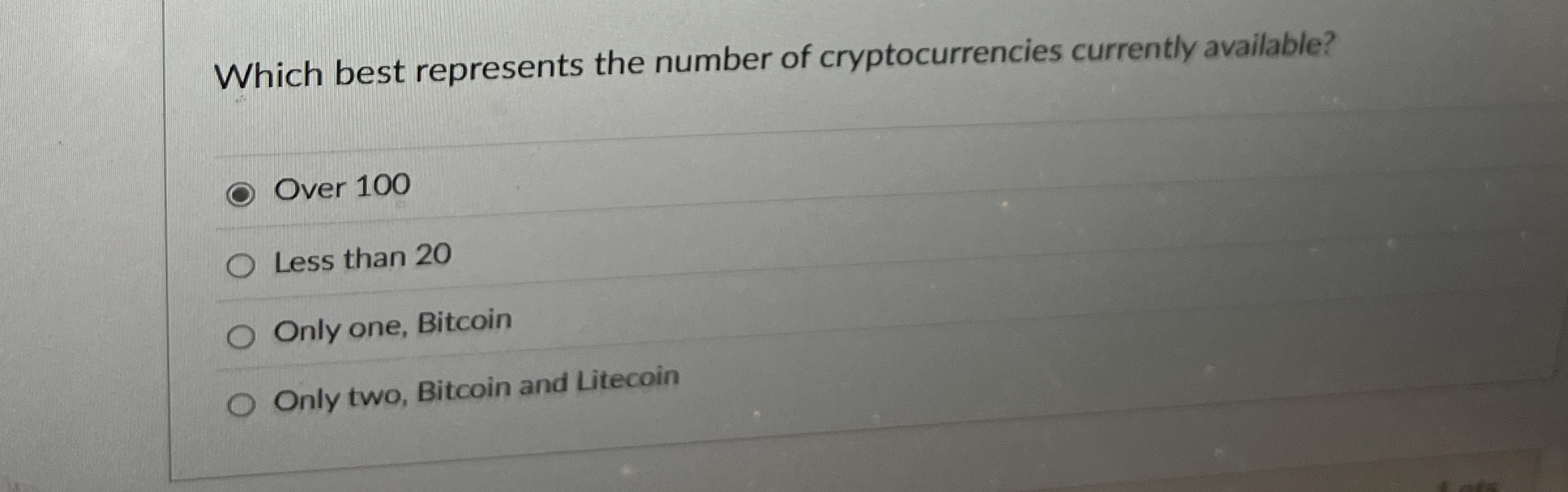 Which best represents the number of