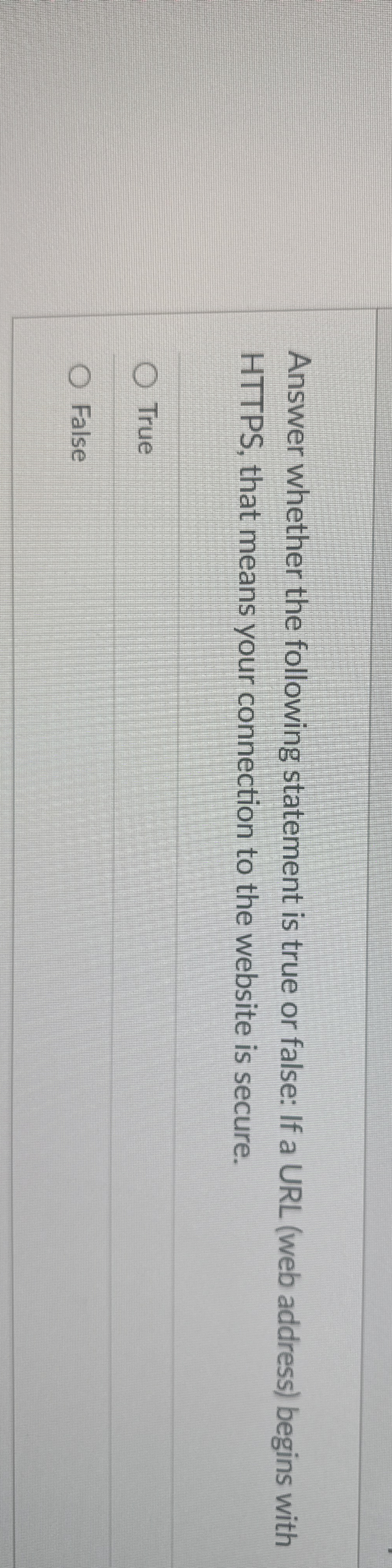 Answer whether the following statement is true or