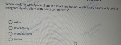 When working with Apollo client in a React