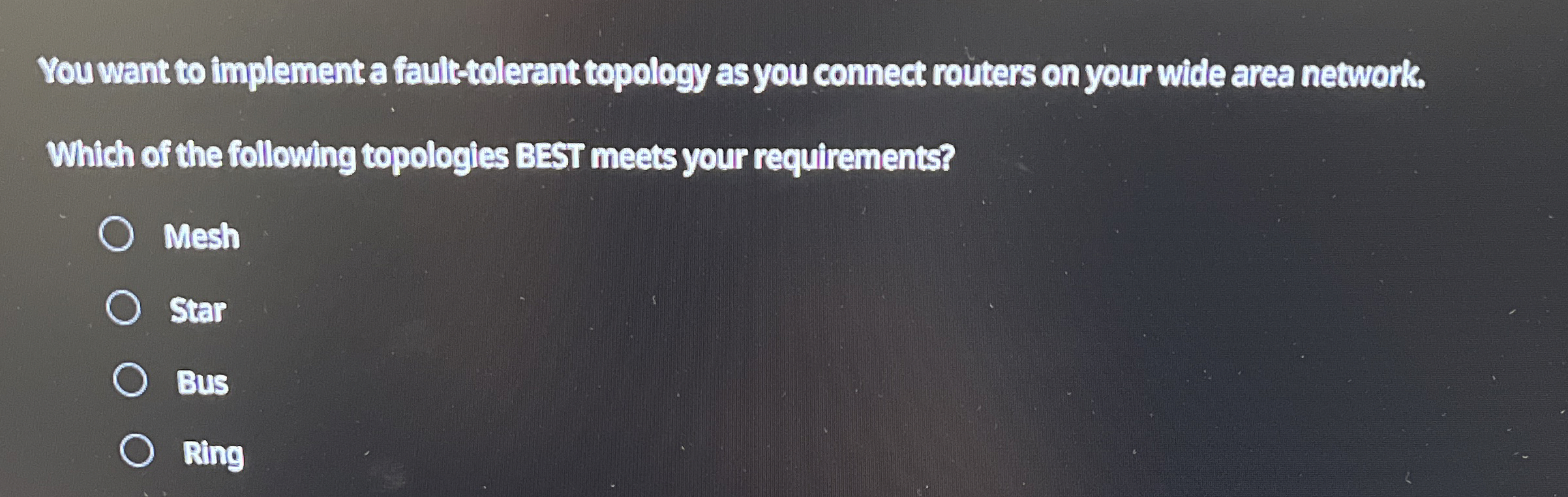 You want to implement a faultiolerant topology as