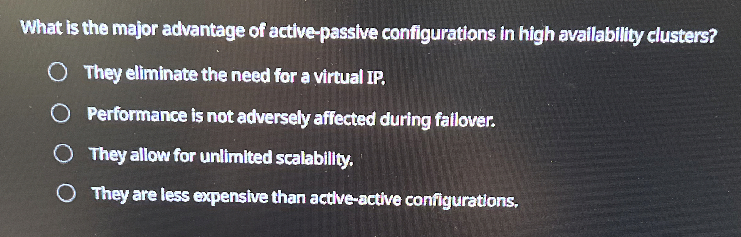 What is the major advantage of active - passive