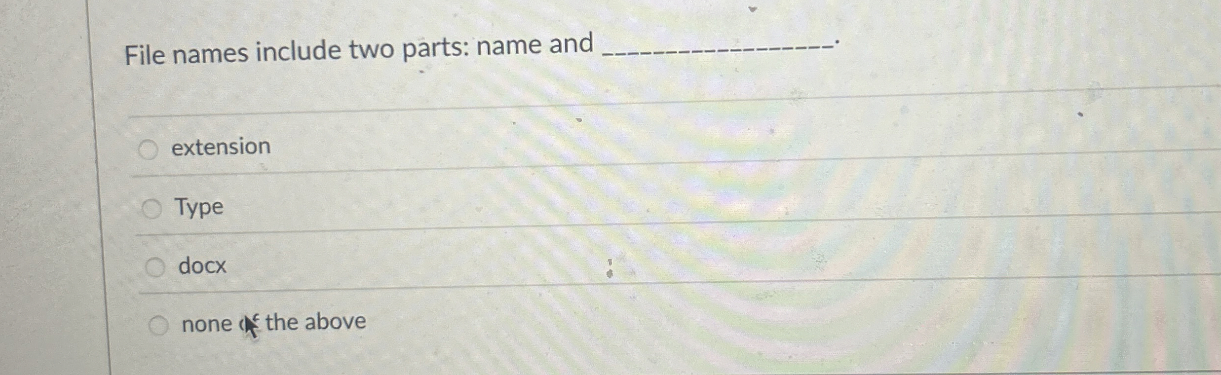 File names include two parts: name and .