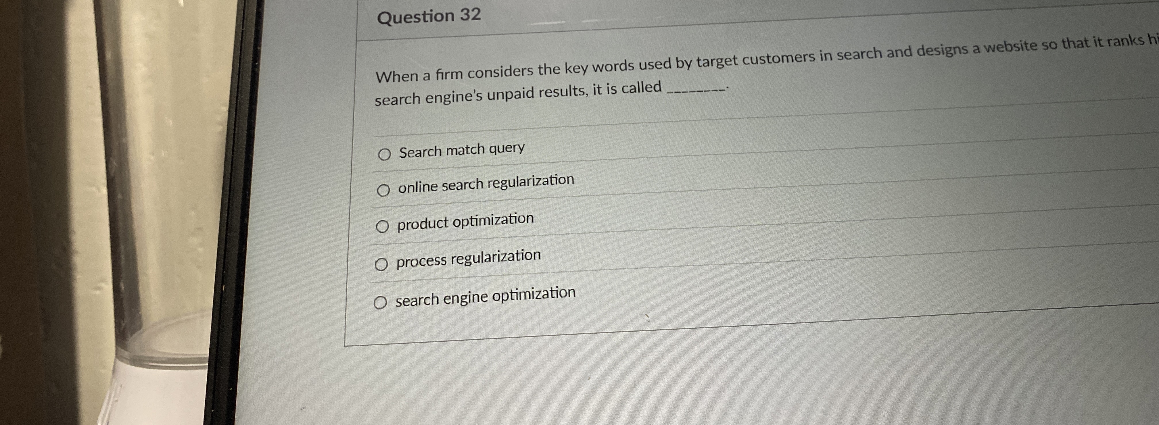 Question 3 2 When a firm considers the key words