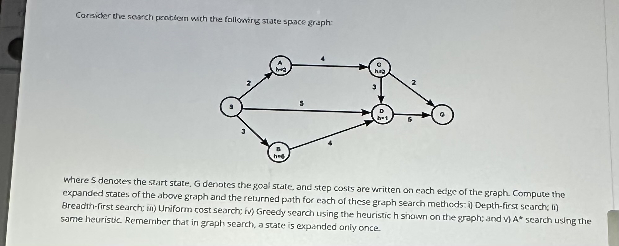 Cortsider the search probhern wht the following