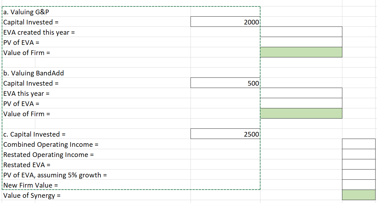 If you could please show the work for EVA created