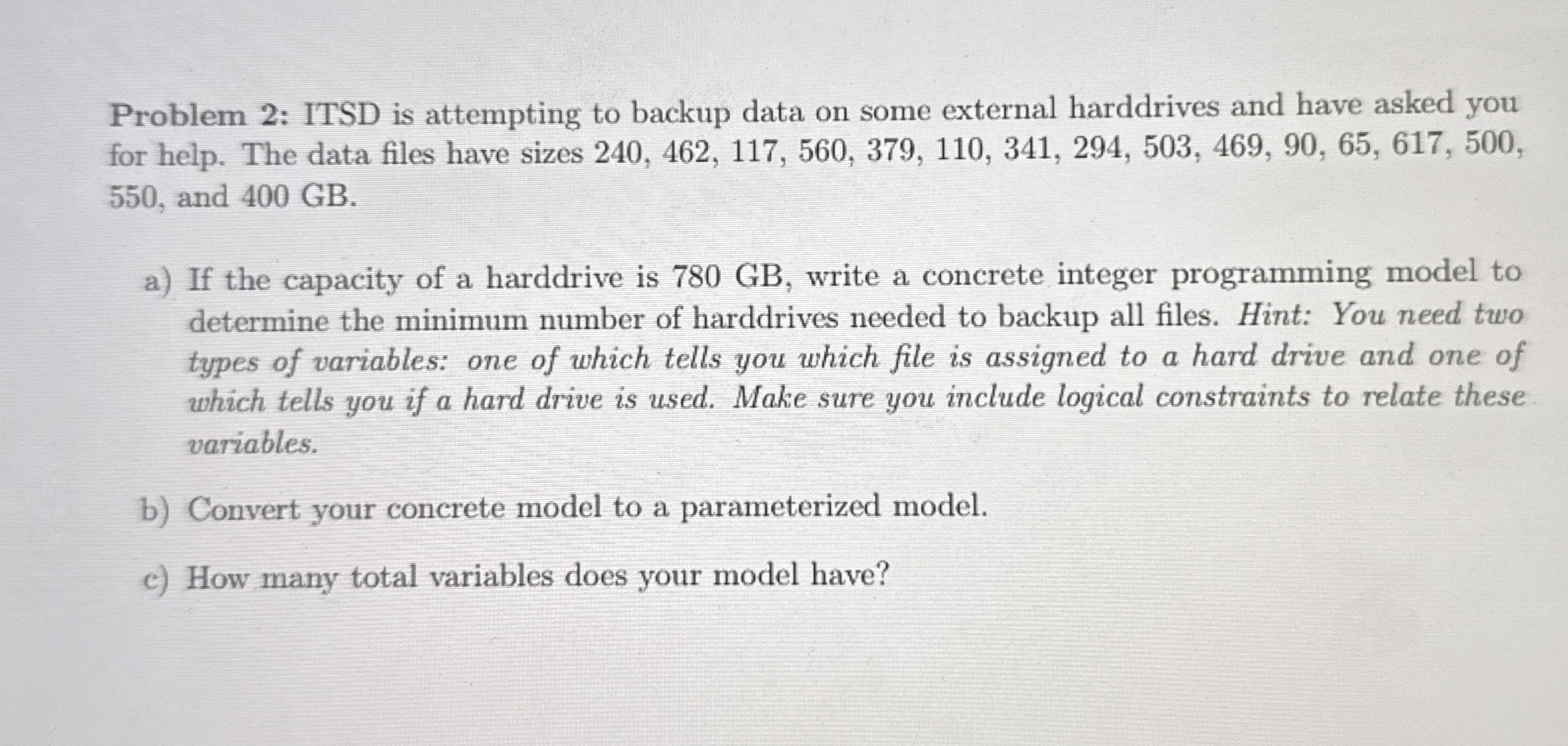 Problem 2 : ITSD is attempting to backup data on