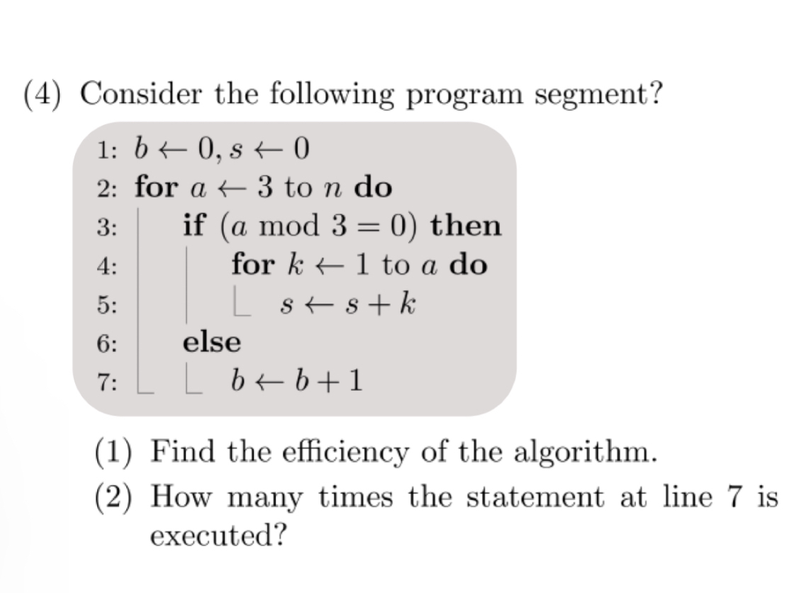 ( 4 ) Consider the following program segment? ( 1