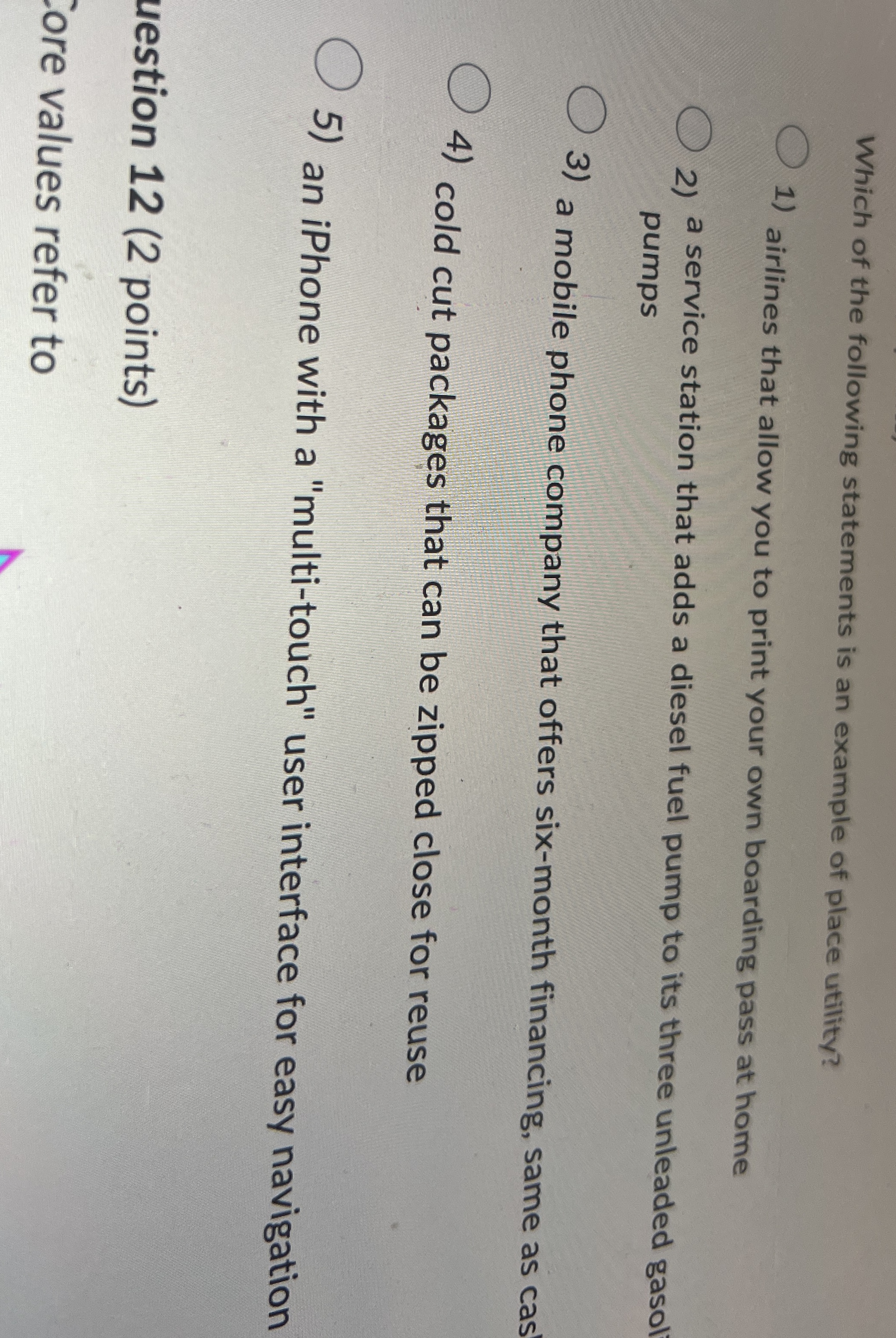 Which of the following statements is an example