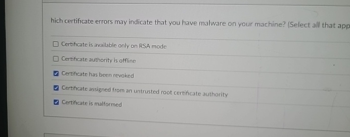 hich certificate errors may indicate that you