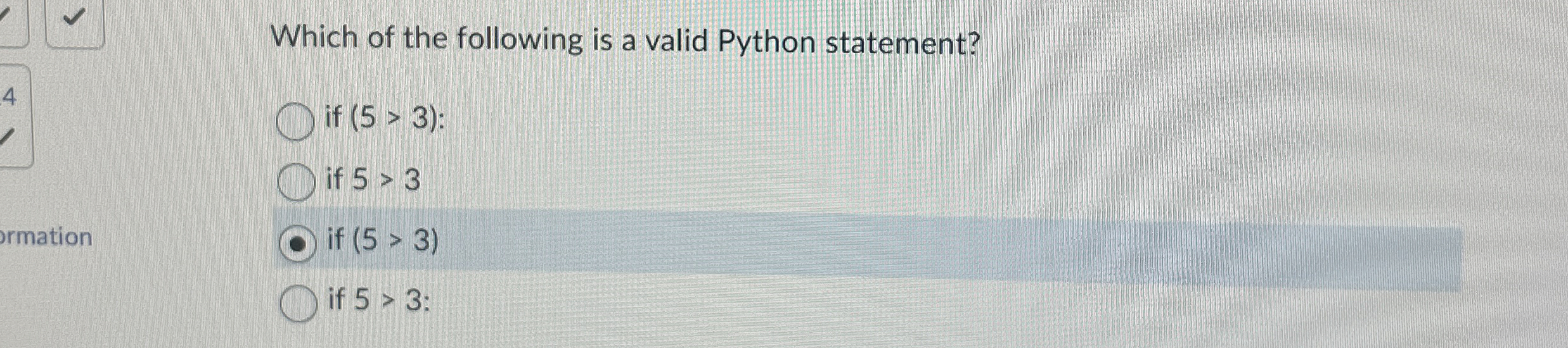 Which of the following is a valid Python