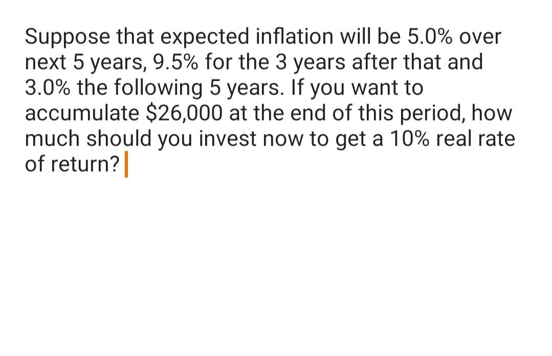 Suppose that expected ination will be 5.0% over