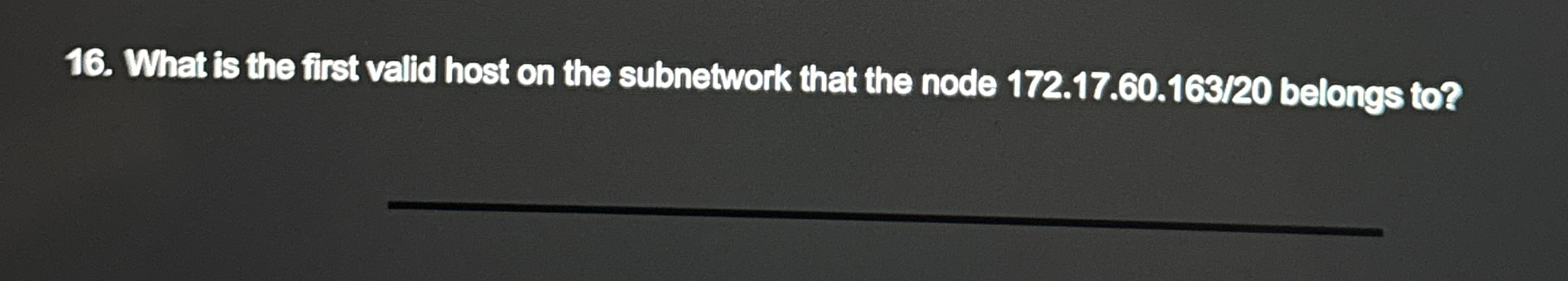What is the first valid host on the subnetwork