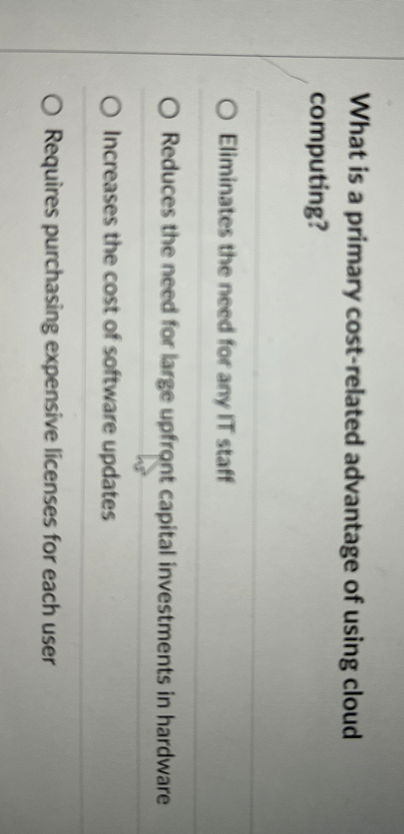 What is a primary cost - related advantage of