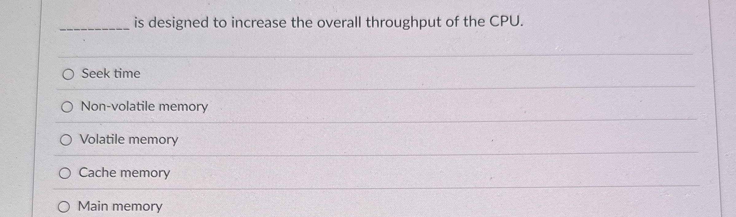 is designed to increase the overall throughput of