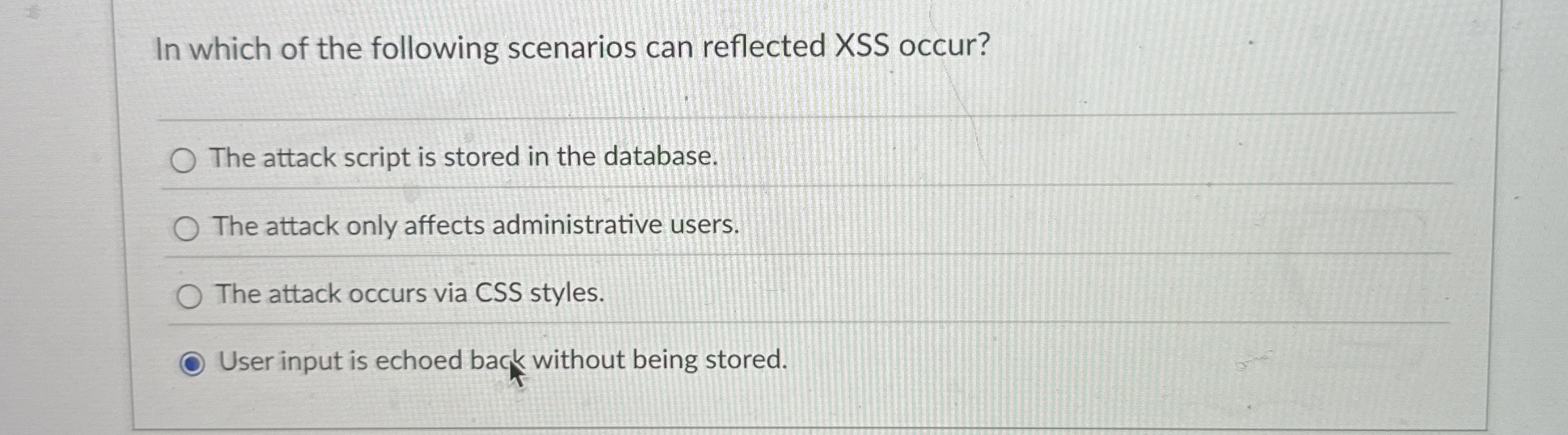 In which of the following scenarios can reflected