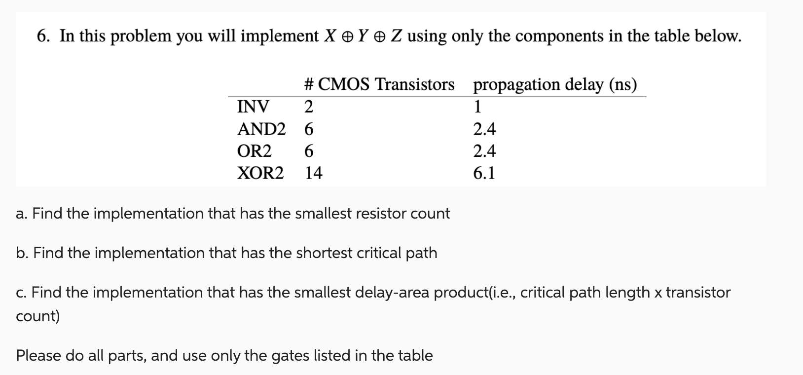 In this problem you will implement x o + Y o + Z