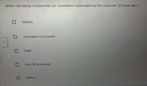Which two laptop components are considered