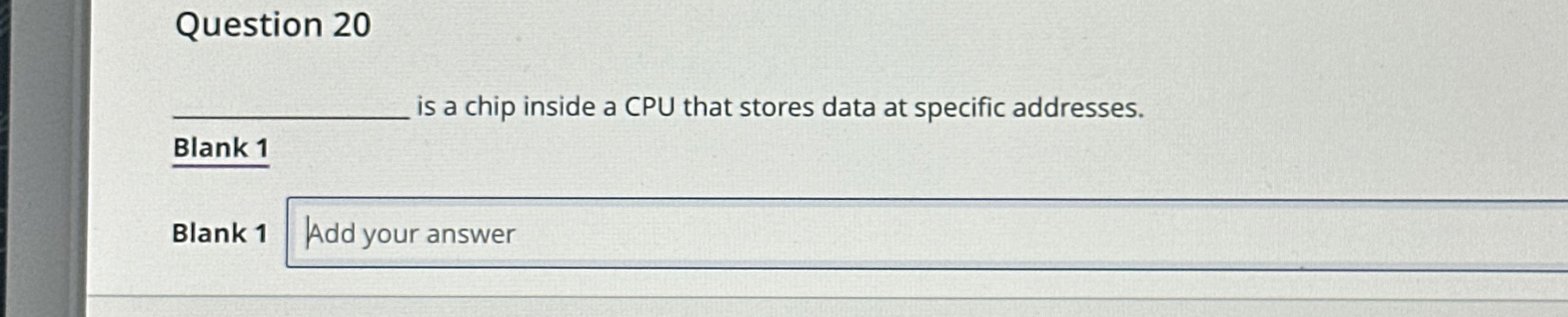 Question 1 9 Blank 1 is the maximum number of