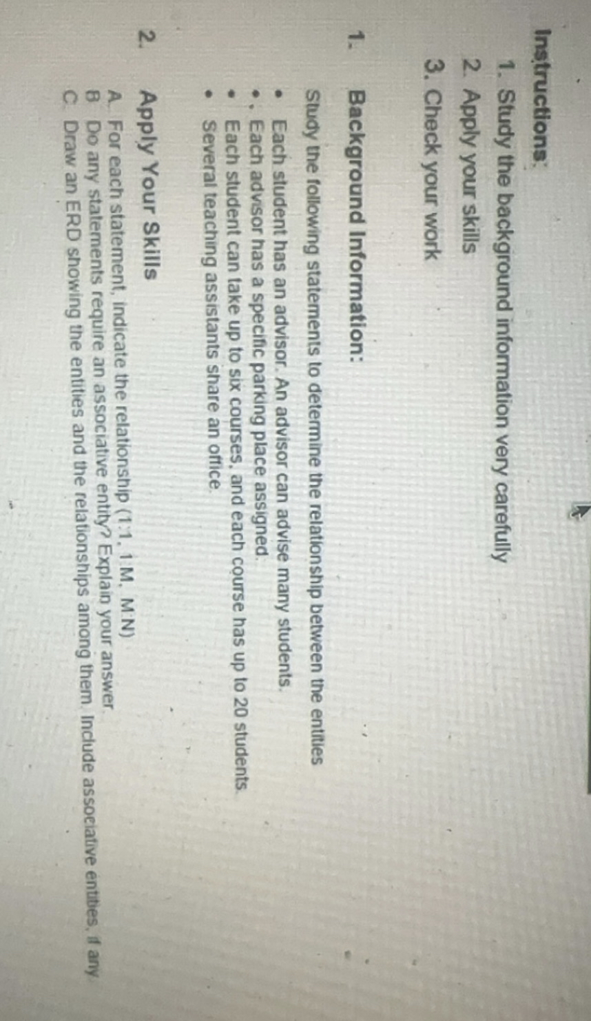 Instructions: Study the background information