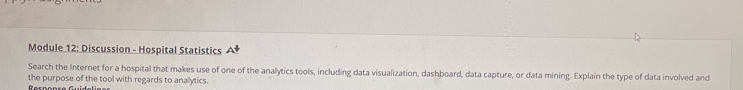 Module 1 2 : Discussion - Hospital Statistics