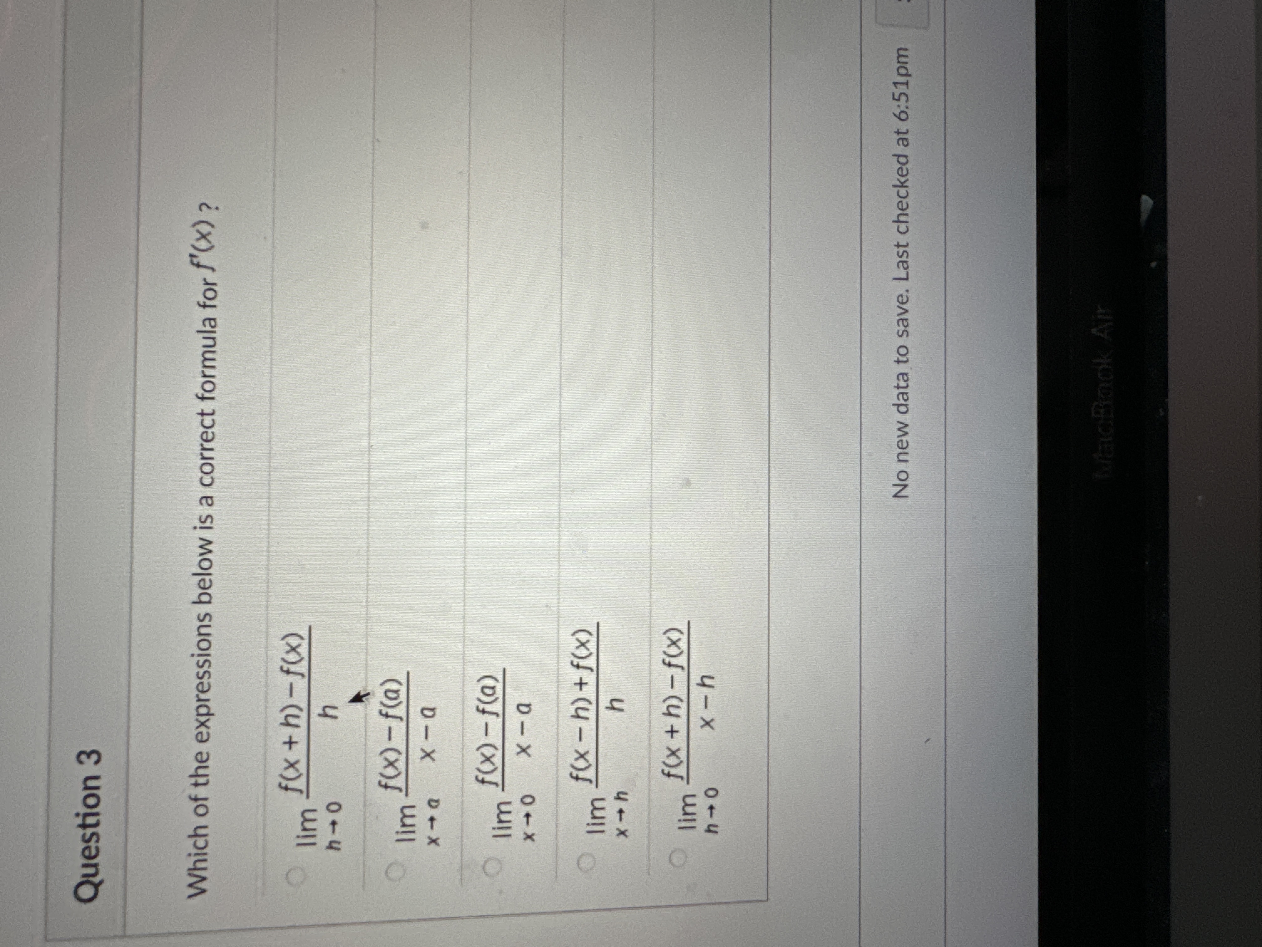 Question 3 Which of the expressions below is a