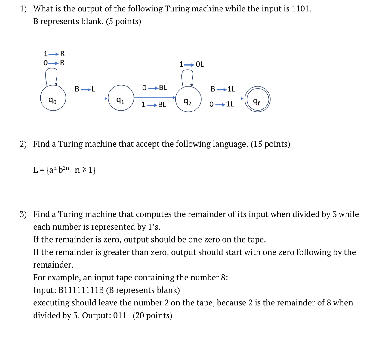 What is the output of the following Turing