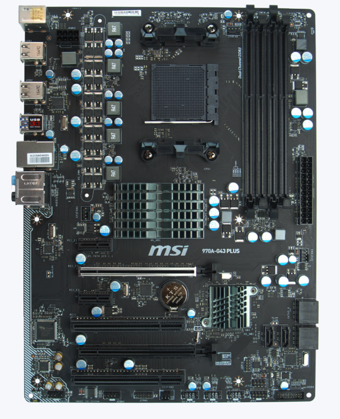 Identify the following parts on the motherboard