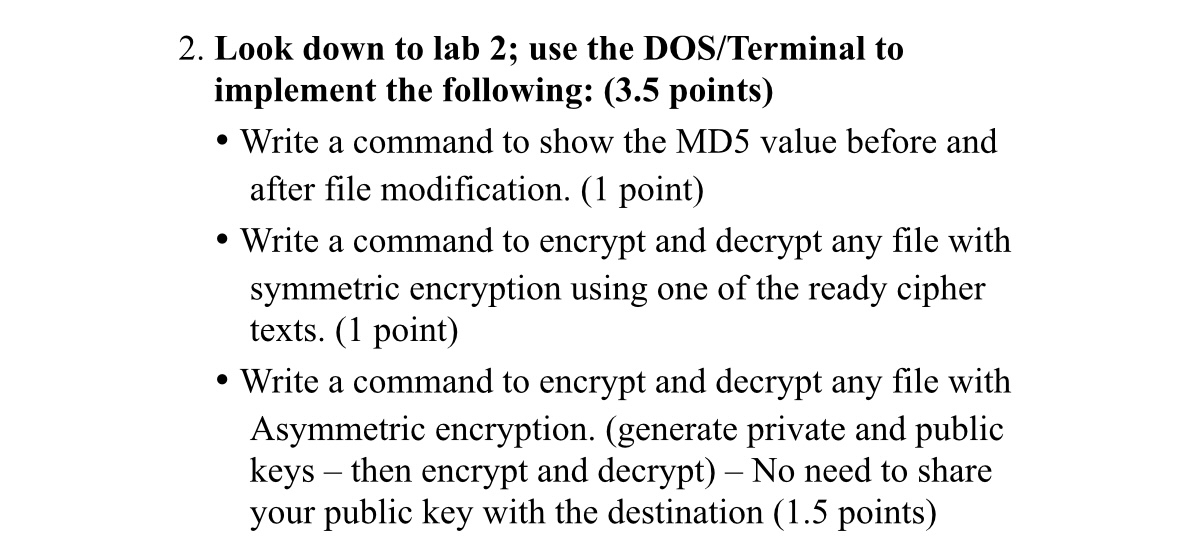 Look down to lab 2 ; use the DOS / Terminal to