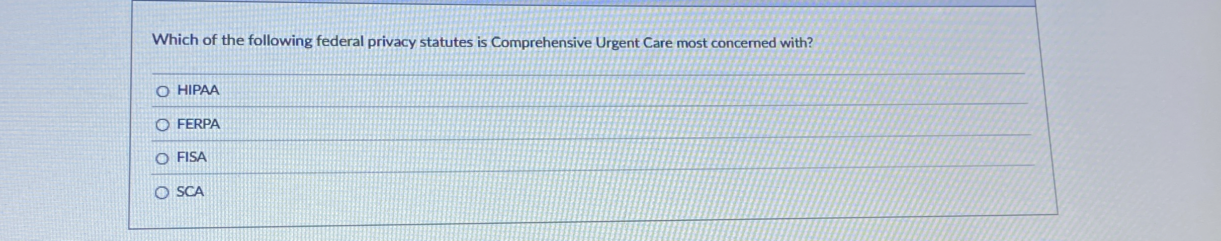 Which of the following federal privacy statutes